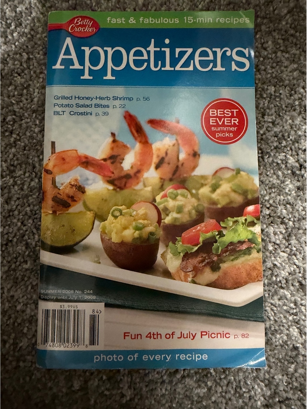 Betty Crocker Appetizers Summer 2008 Magazine No. 244